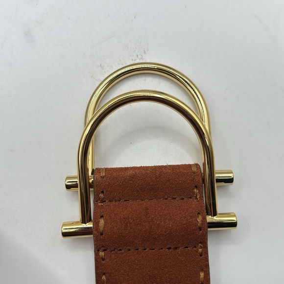 Michael Michael Kors Reversible Brown Leather Belt Gold Buckle Womens M Boho - Picture 3 of 12